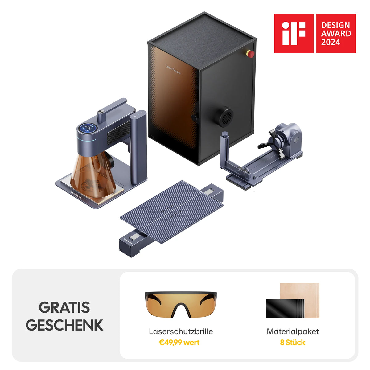 LaserPecker LP4 Lasergravierer, und Gratis Geschenk.