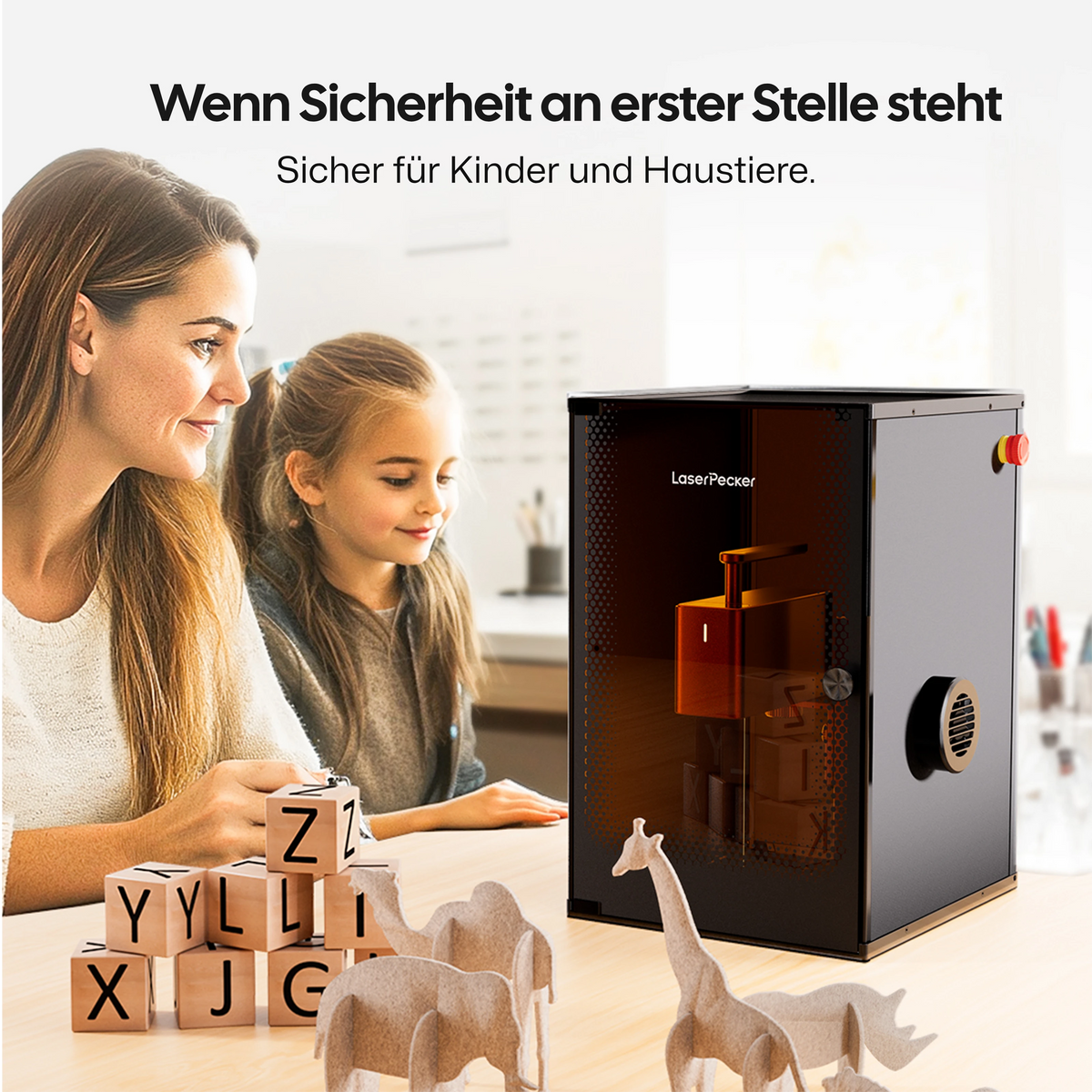 LaserPecker Standardgehäuse – zertifizierte Laserschutzabdeckung für LP2, LP2 Plus und LP4 zur Erhöhung der Laserschutzklasse.