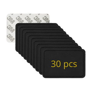 Etiketten Hutaufnäher aus PU-Leder (30 Stk) Quadrat / Schwarz