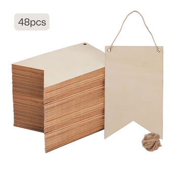 Blanko Wimpelschilder aus Holz, 48 Stk