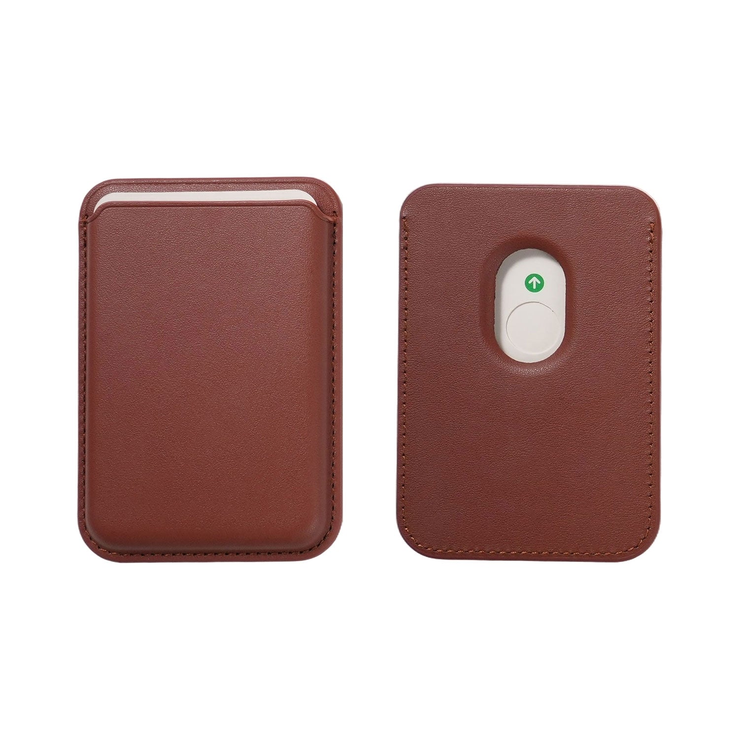 Magnetisches Leder-Kartenhalter für iPhone, 2 Stk, Ockerrot