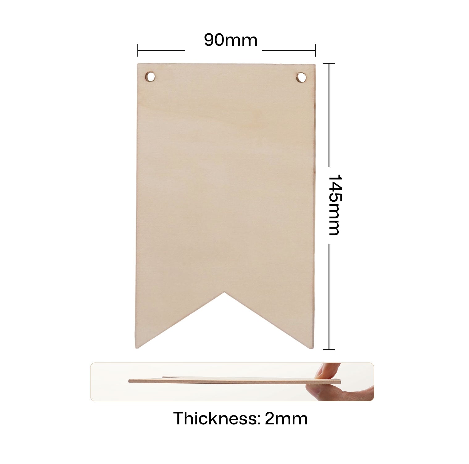 Abmessungen: 145 x 90 x 2 mm