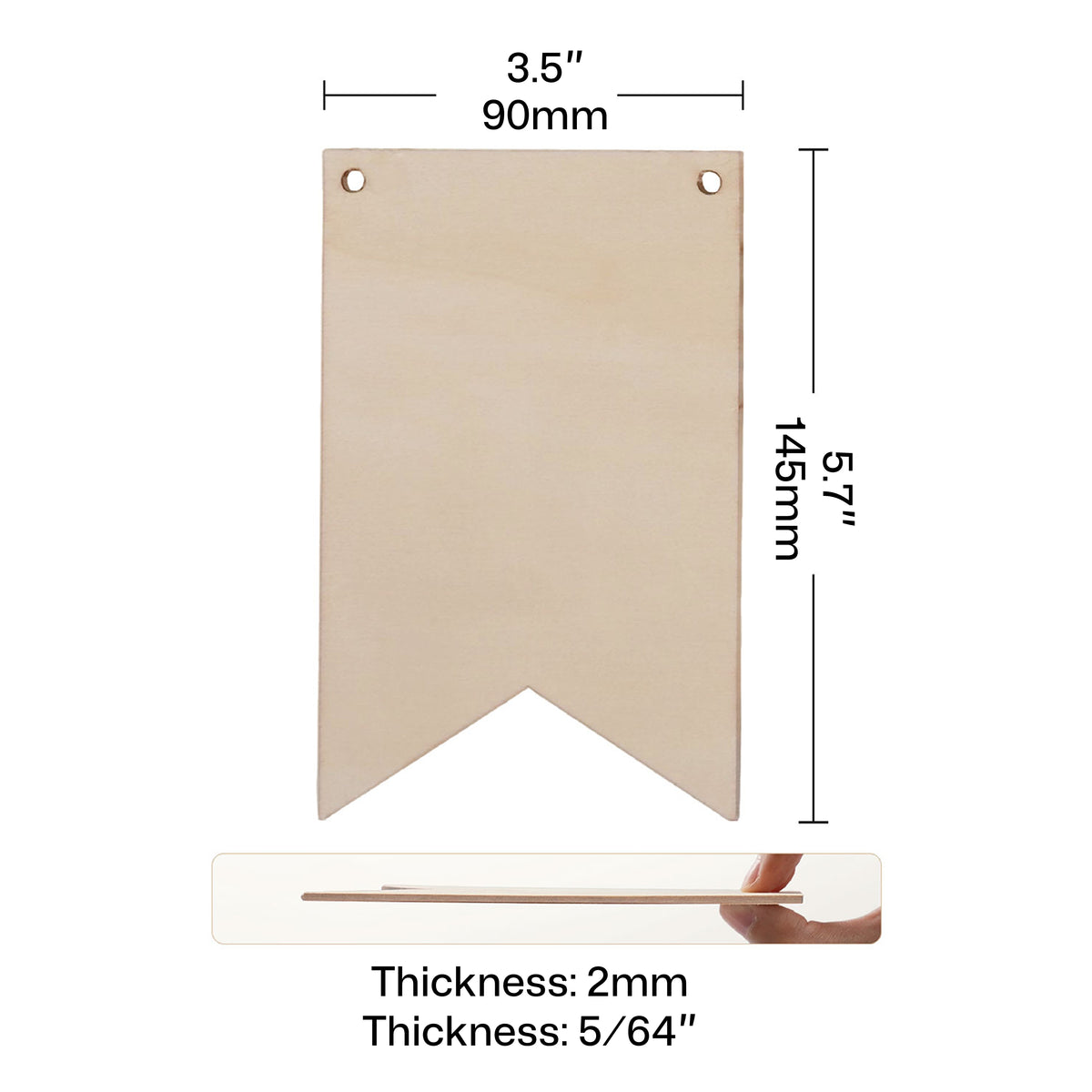 Abmessungen: 145 x 90 x 2 mm