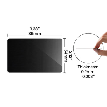 Aluminium-Visitenkarten, Abmessungen: 86 x 54 x 0,2 mm