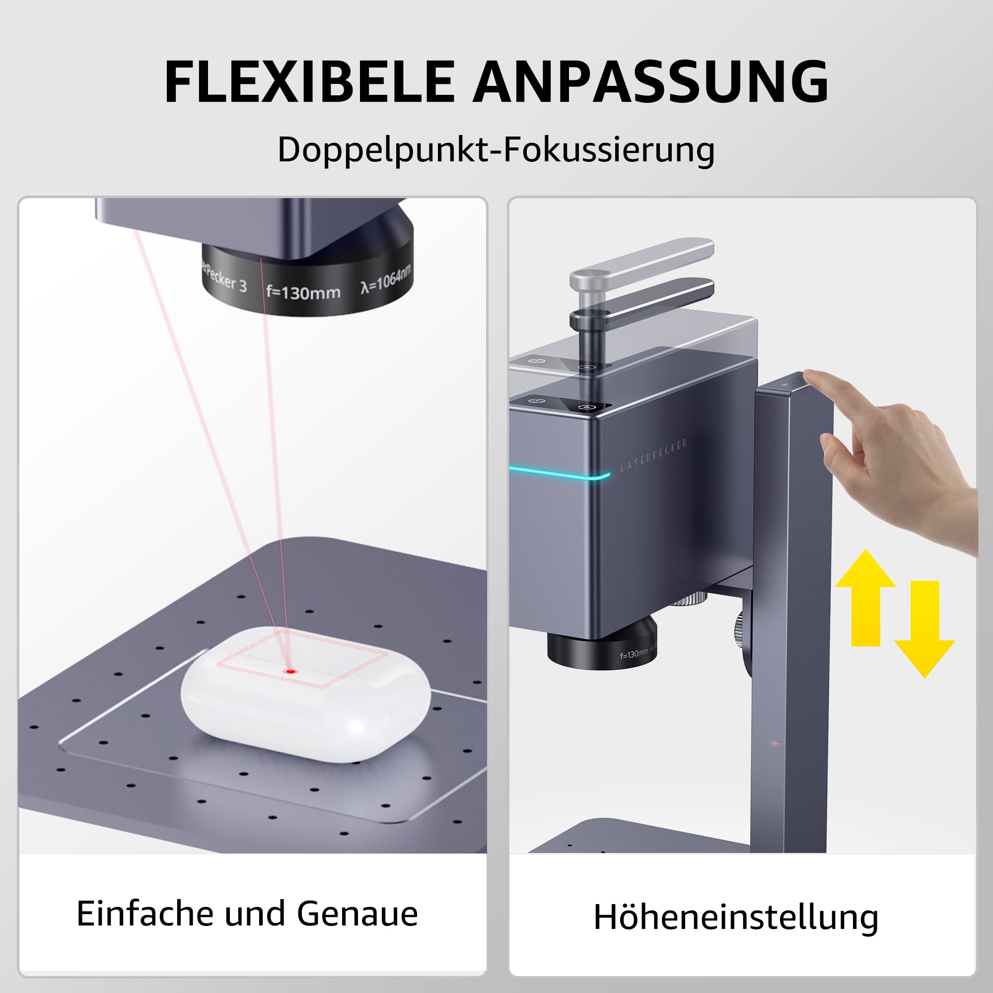 LP3: Flexible Höheneinstellung und einfacher Fokussierung