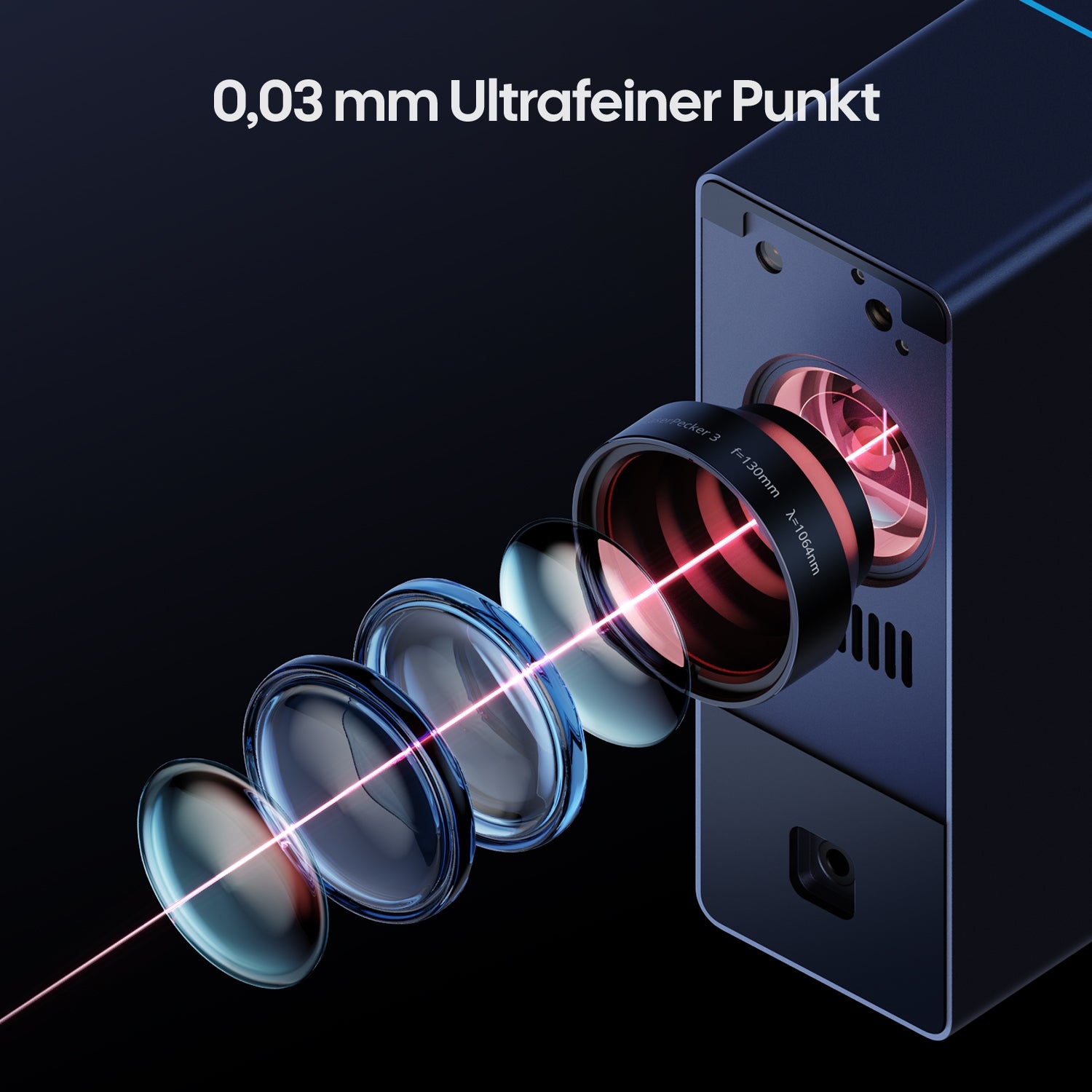 0.01mm ultrafeiner Laserpunkt