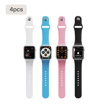 Apple Watch Silikonarmbänder mit Regenbogen-Füllung, 4 Farben