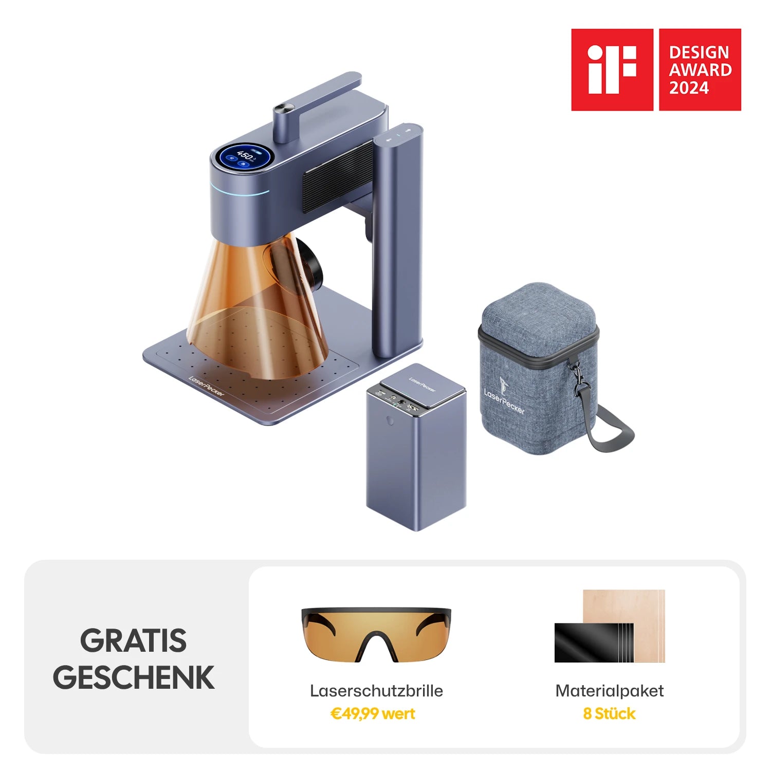 LaserPecker LP4 - Dual-Laser-Graviermaschine mit Diode und IR