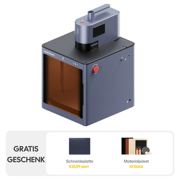 LaserPecker LP5 Safeguard Standard Bundle – Lasergravierer mit Sicherheitsgehäuse, gratis Geschenk: Schneideplatte im Wert von 35,99 € und Materialpaket mit 10 Stück.