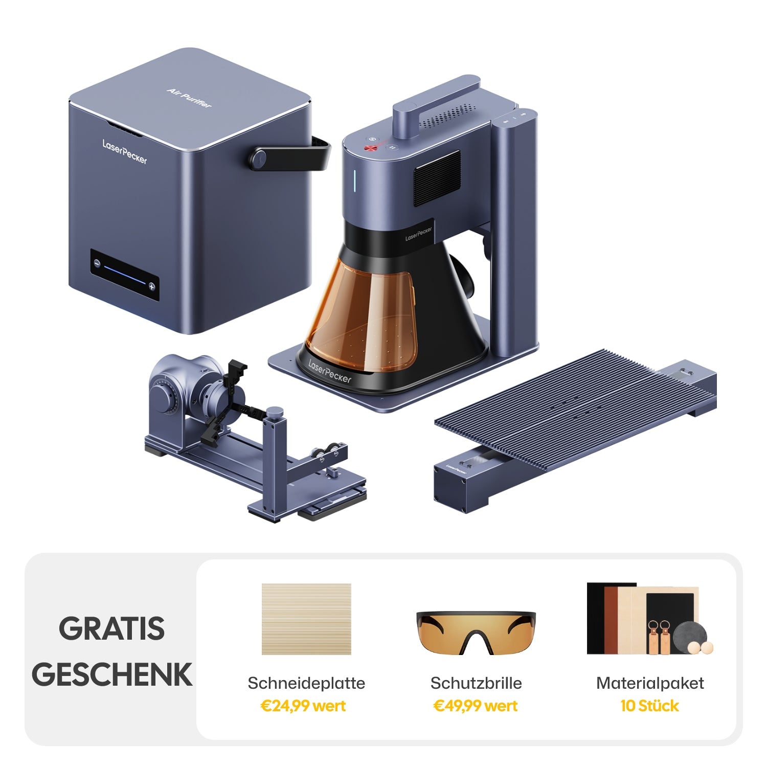 LaserPecker LP5 - Intelligenter 20W Faser- & Dioden-Lasergravierer