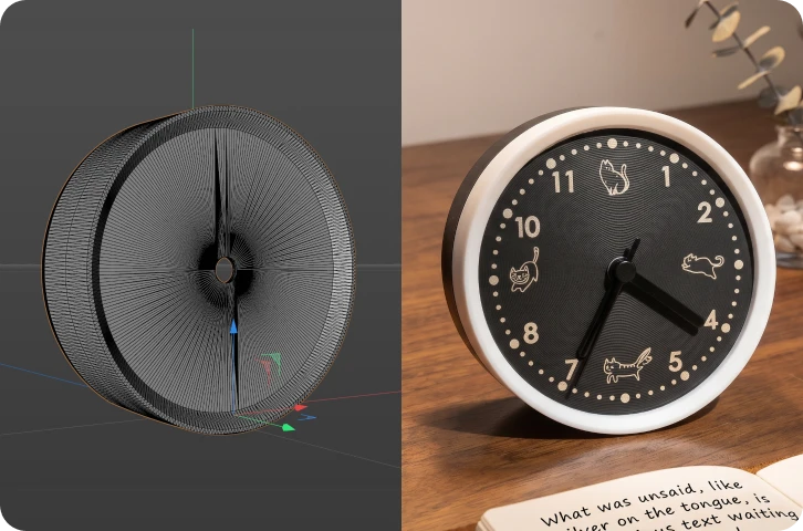 Lasergravur von Zahlen direkt auf ein leeres 3D-gedrucktes Zifferblatt für schnelle und einfache Personalisierung