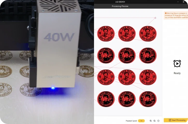User-friendly laser engraving software interface with intuitive path generation for 3D printing hobbyists
