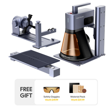 LaserPecker LP2 Plus Lasergravierer, Slide Erweiterung, Rotationsmodul und Gratis Geschenk.