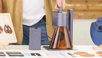 LaserPecker LP4 with PowerPack for mobile and on-the-go laser engraving.