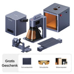 LaserPecker LP5 Deluxe Bundle – inklusive Rotationserweiterung, Schiebeerweiterung, Luftreiniger und Sicherheitsgehäuse, gratis Schneideplatte, Schutzbrille und Materialpaket.