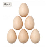 Holzerne Ostereier, 6 Stück