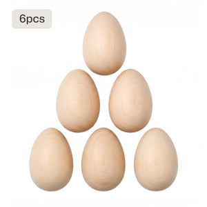 Holzerne Ostereier, 6 Stück