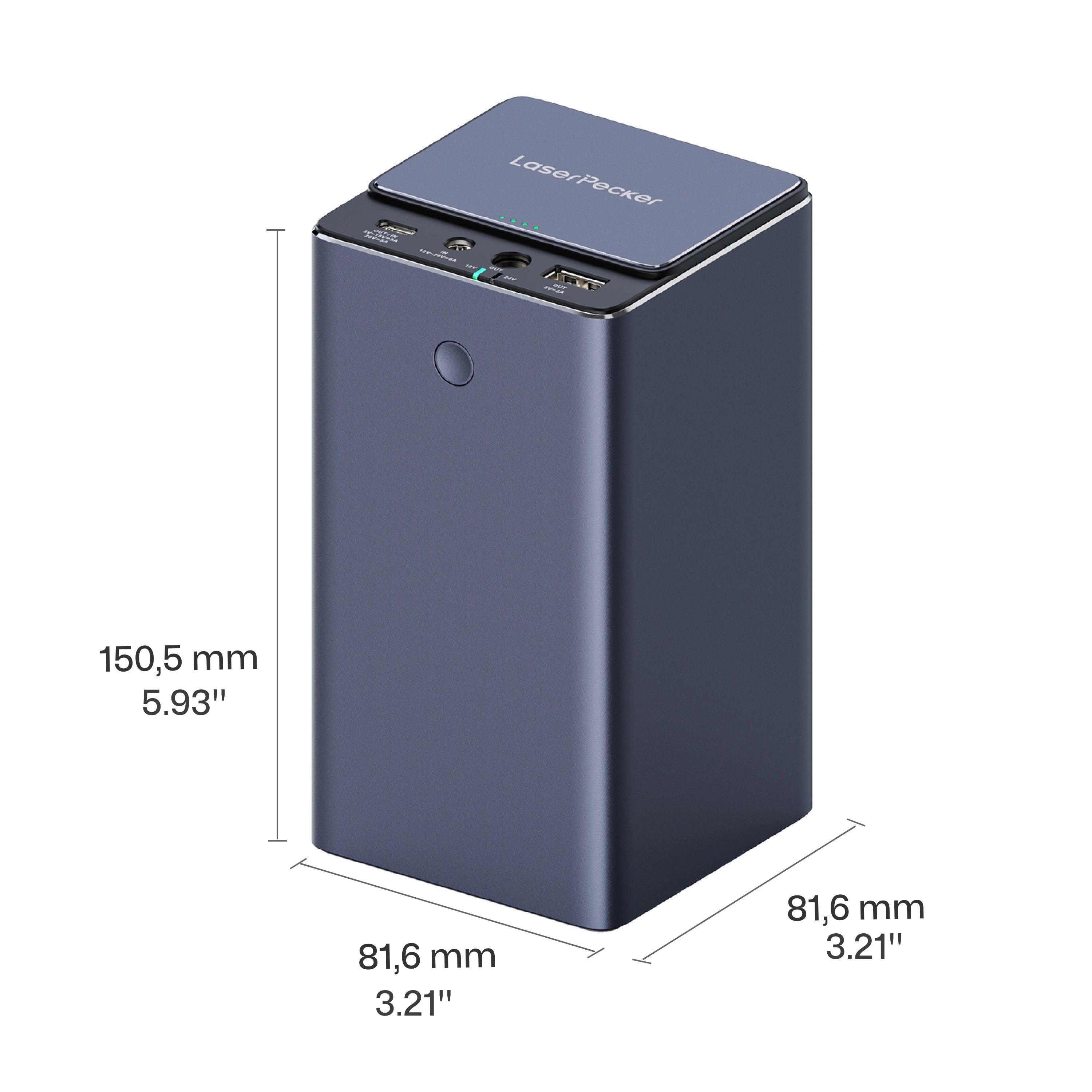 LaserPecker accessorie powerpack plus Abmessungen