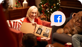 Freude über ein handgefertigtes Weihnachtsgeschenk.