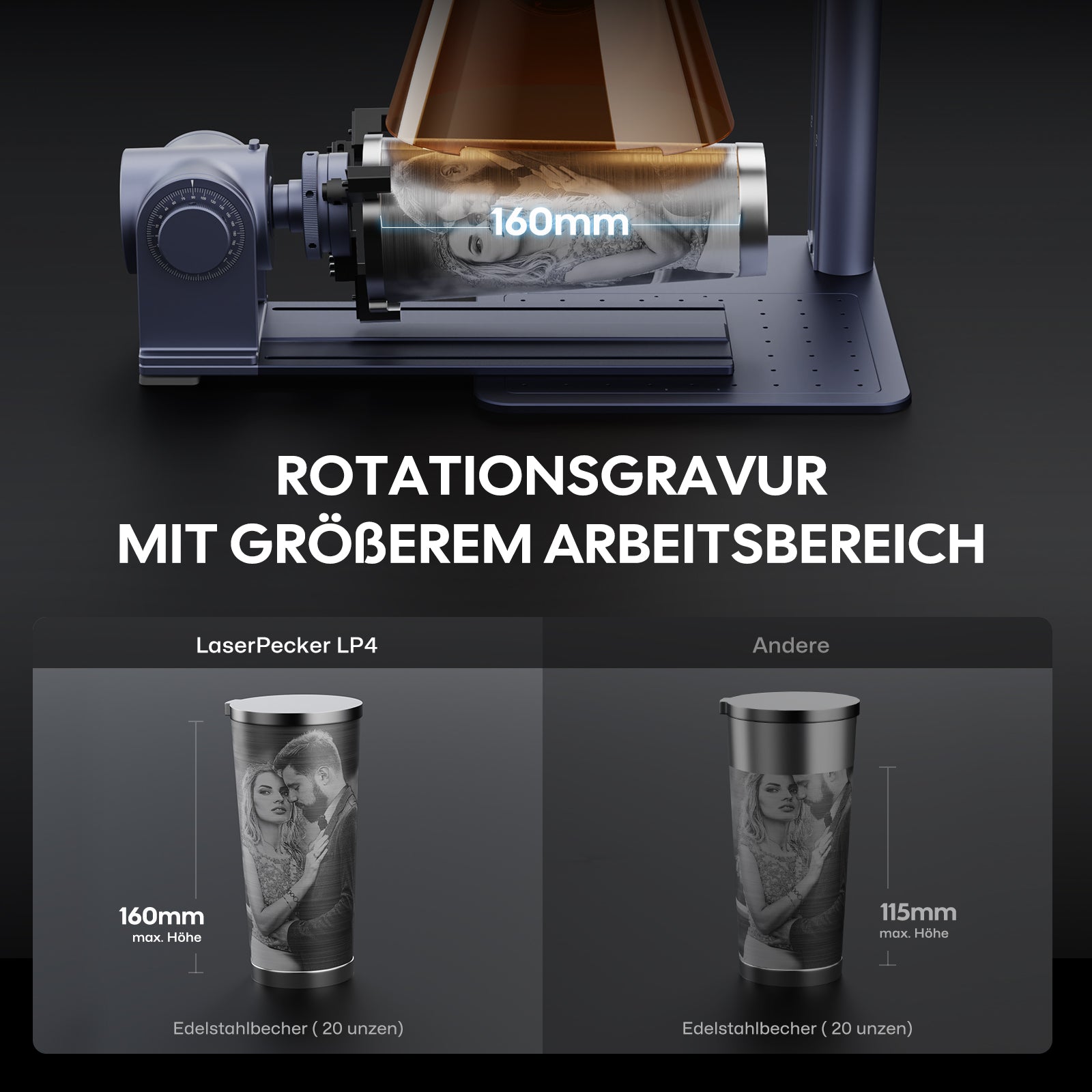 laserpecker lp4 - YETI Becher gravieren