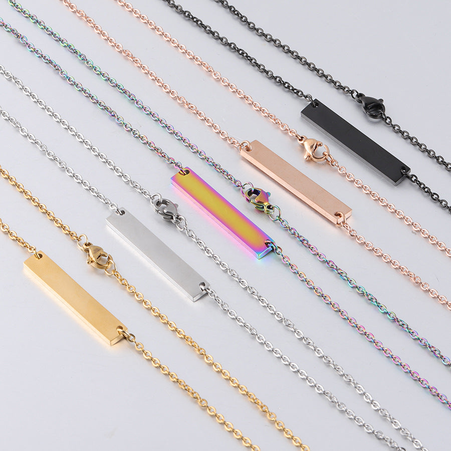 Edelstahl-Halskette in fünf Farben: Gold, Silber, Roségold, Schwarz, Fabrig