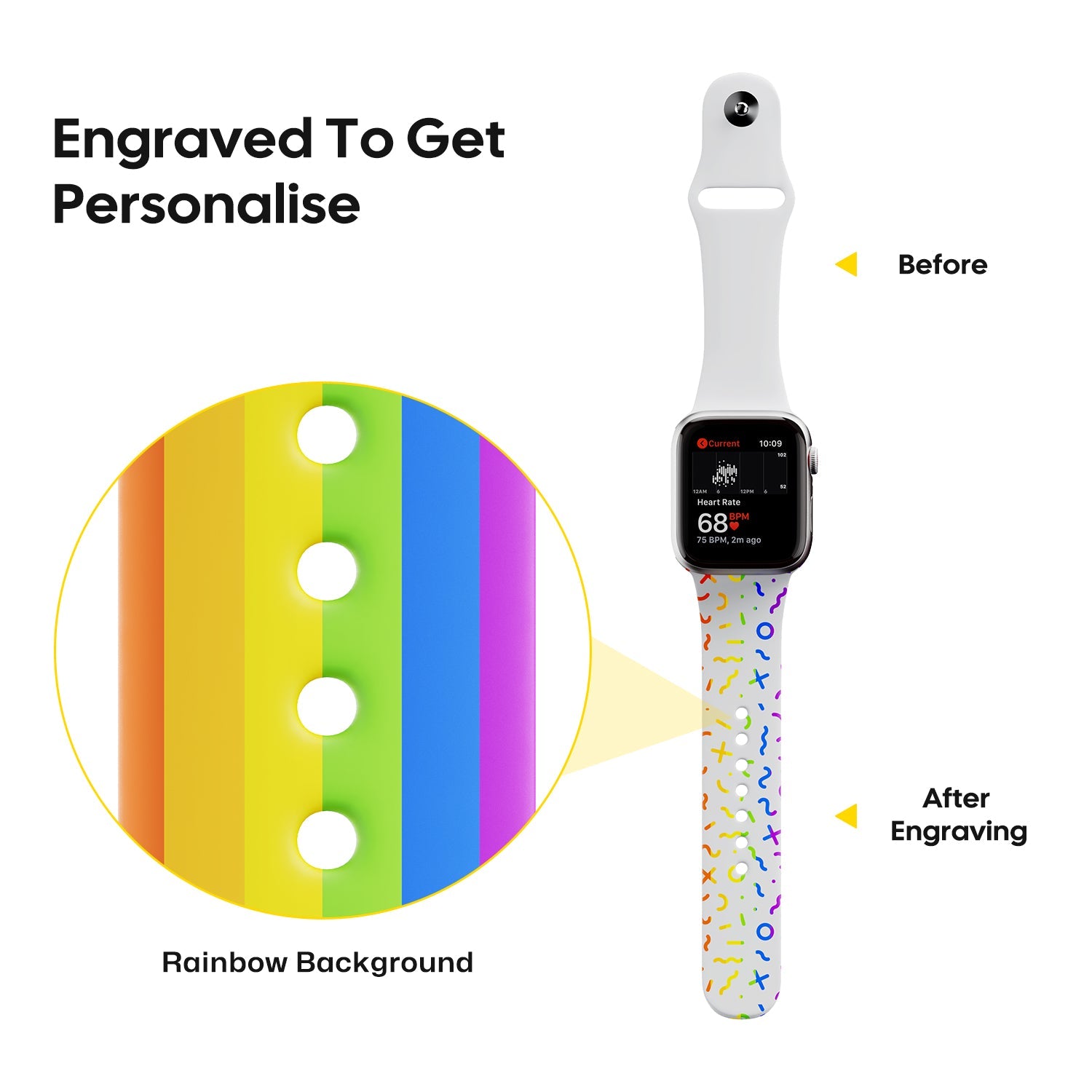 Silikonarmbänder für Apple Watch mit laserbarer Regenbogenfüllung (4 Farben) - LaserPecker Deutschland Offiziell